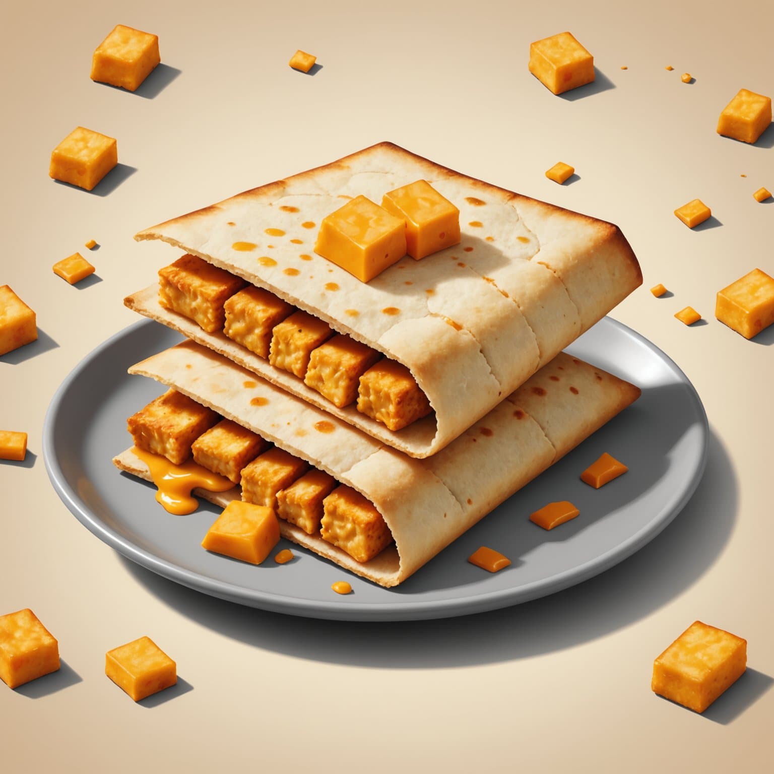 Cheez-It®-fritert tofu i pitabrød