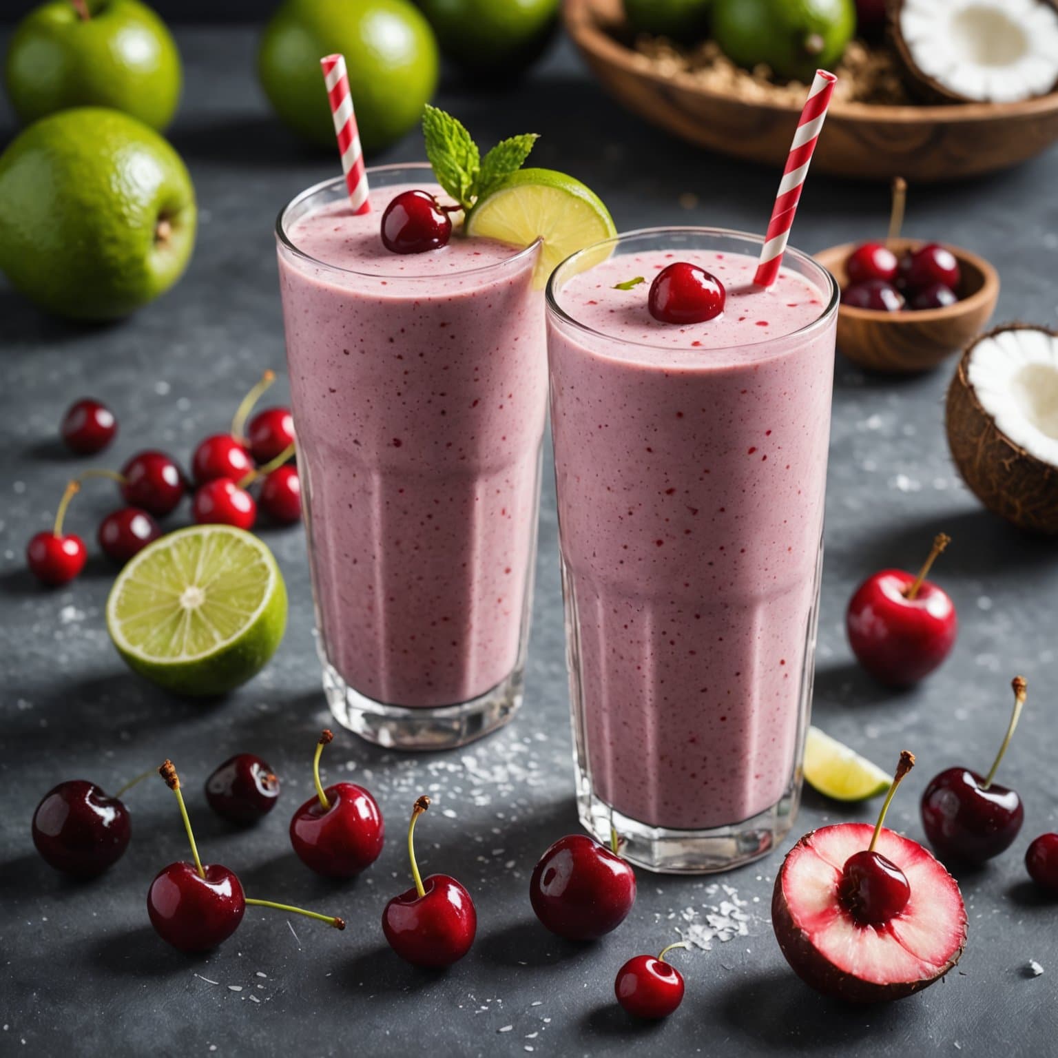 Cherry Berry Kokosnøtt Limeade Smoothie
