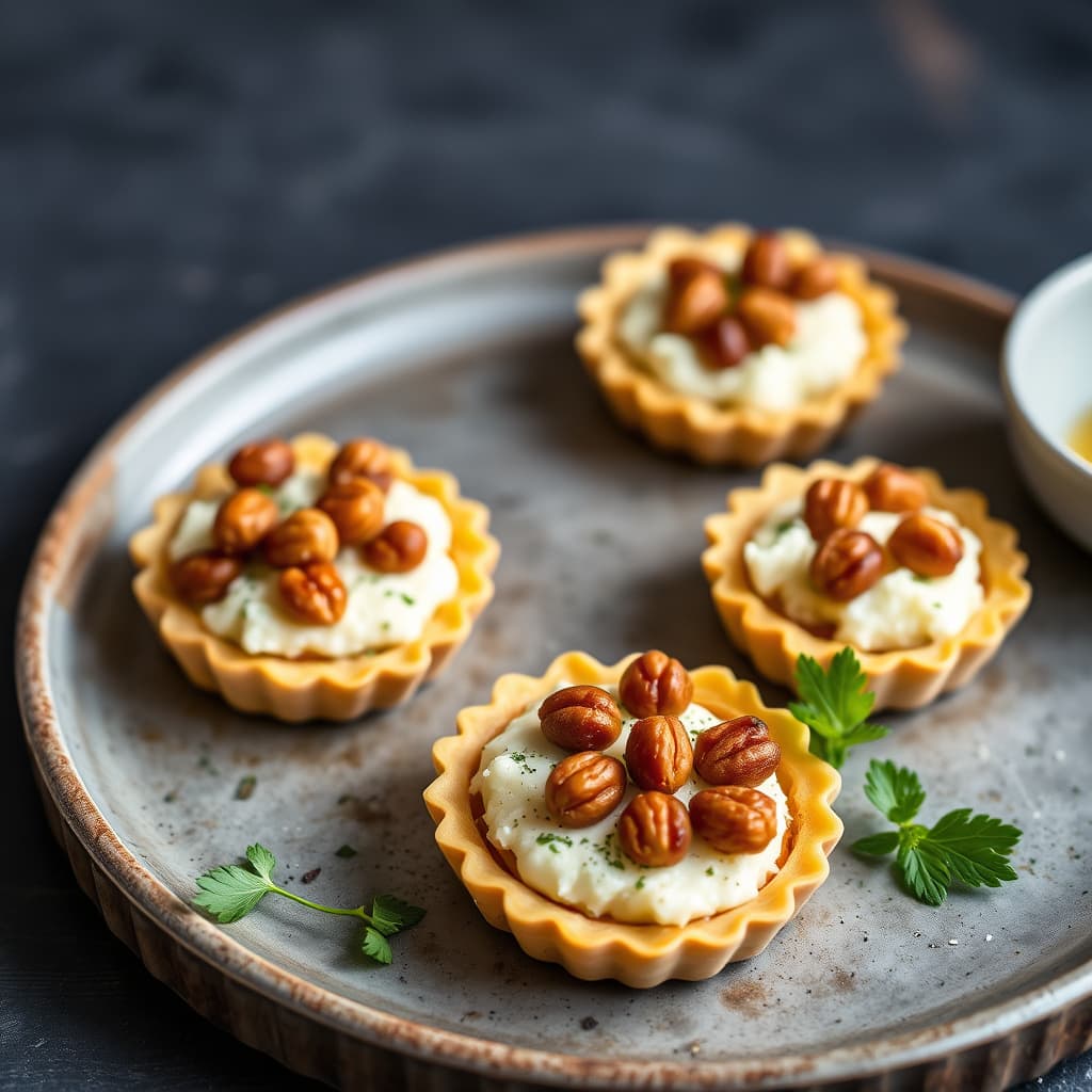 Chevre- og valnøttterter