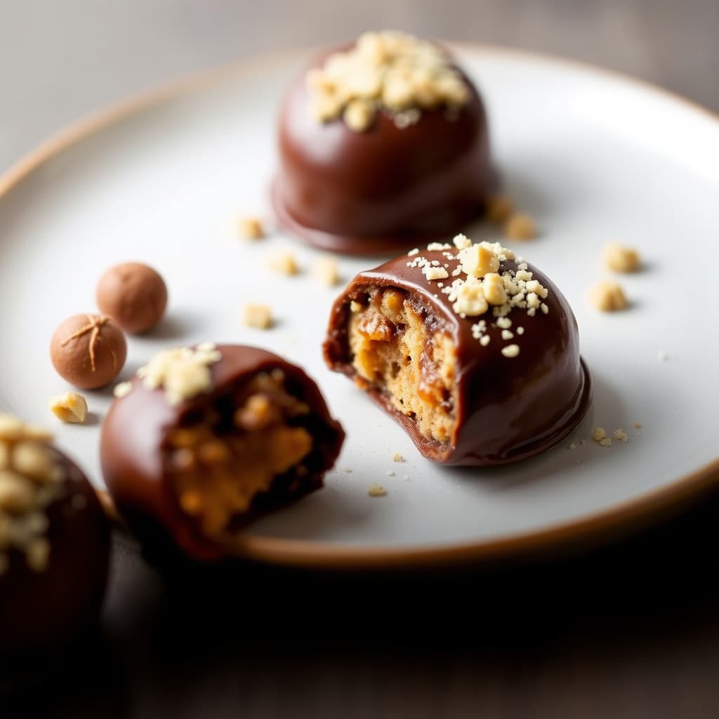 Chewy saltet karamell og hasselnøttganache-bonbons