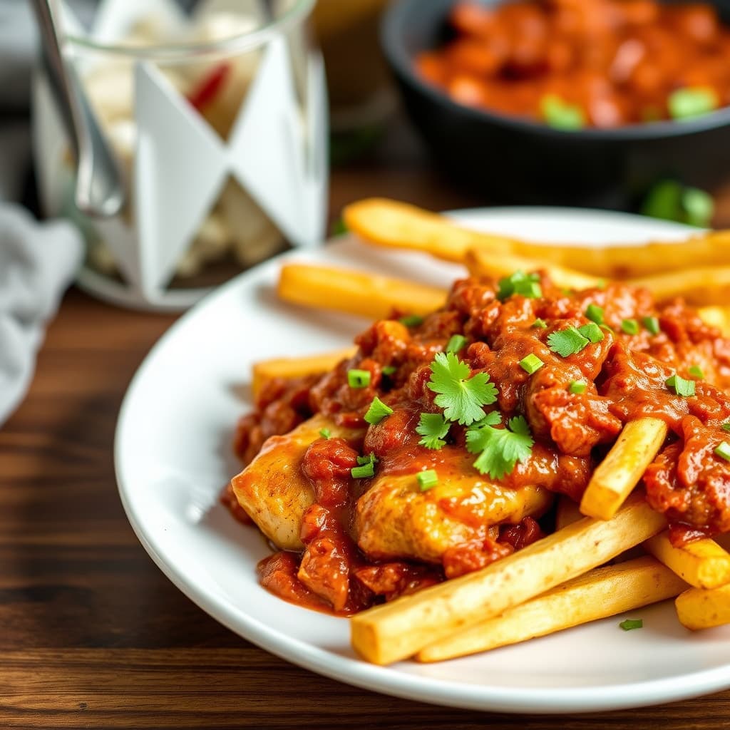 Chile kylling med pommes frites