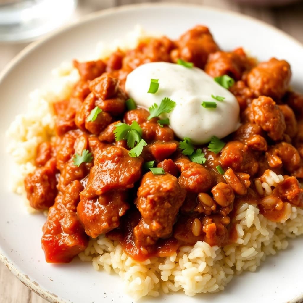 Chili kylling med hominy hash