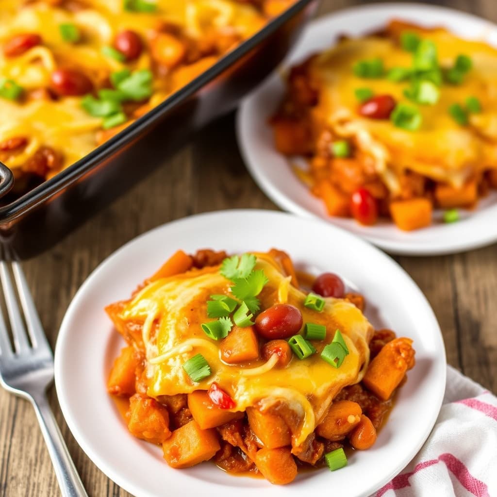 Chili- og søtpotetgrateng