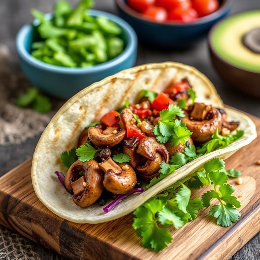 Chipotle-grillet sopp-taco-bar