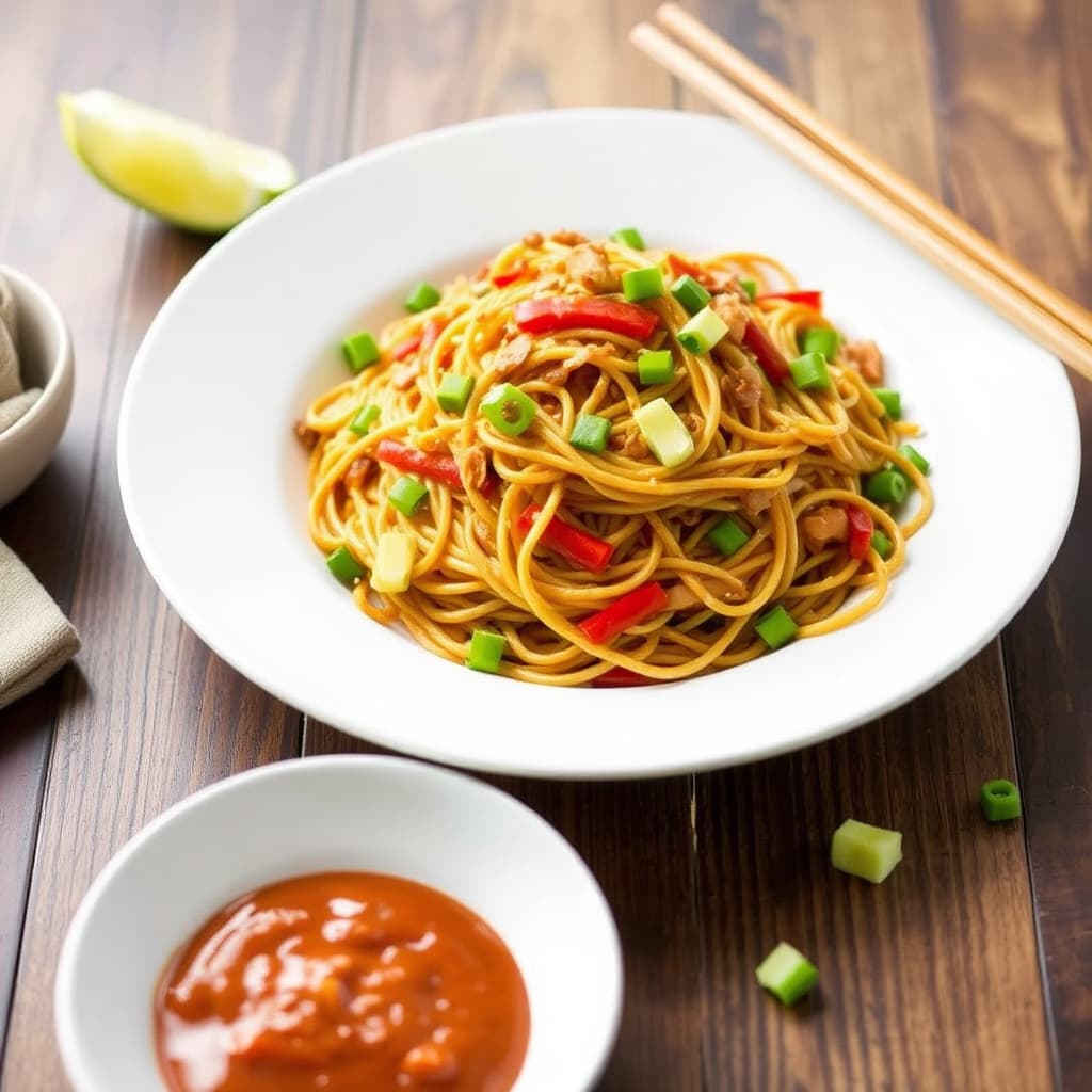 Chow Mein-nudler i hauger