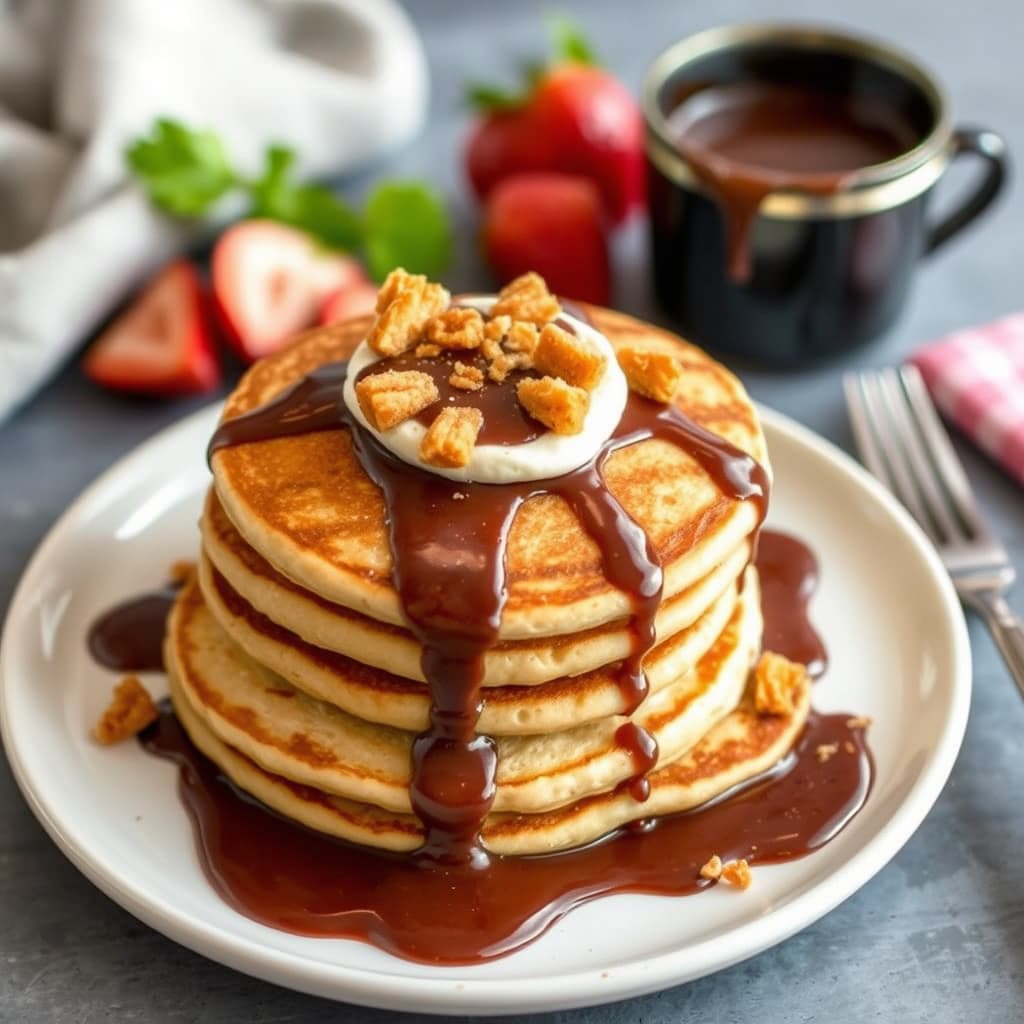 Churro-pannekaker med meksikansk sjokoladesaus
