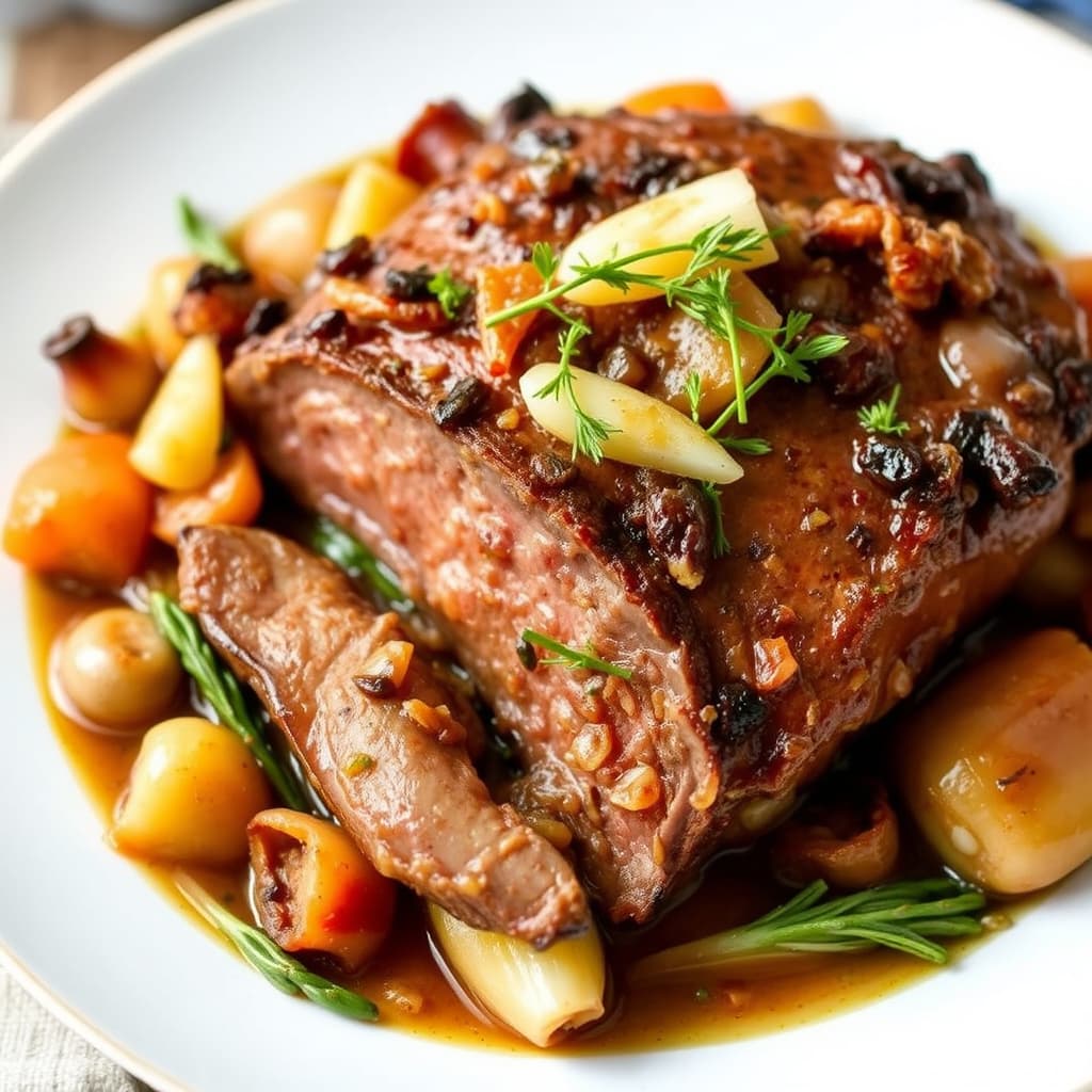 Cipollini-løk og fennikel gryterett med storfekjøtt