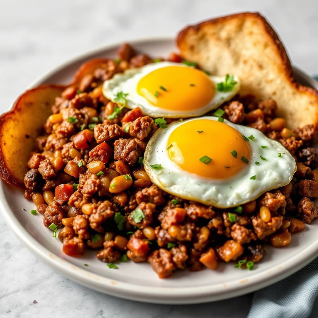 Corned Beef Hash med stekte egg