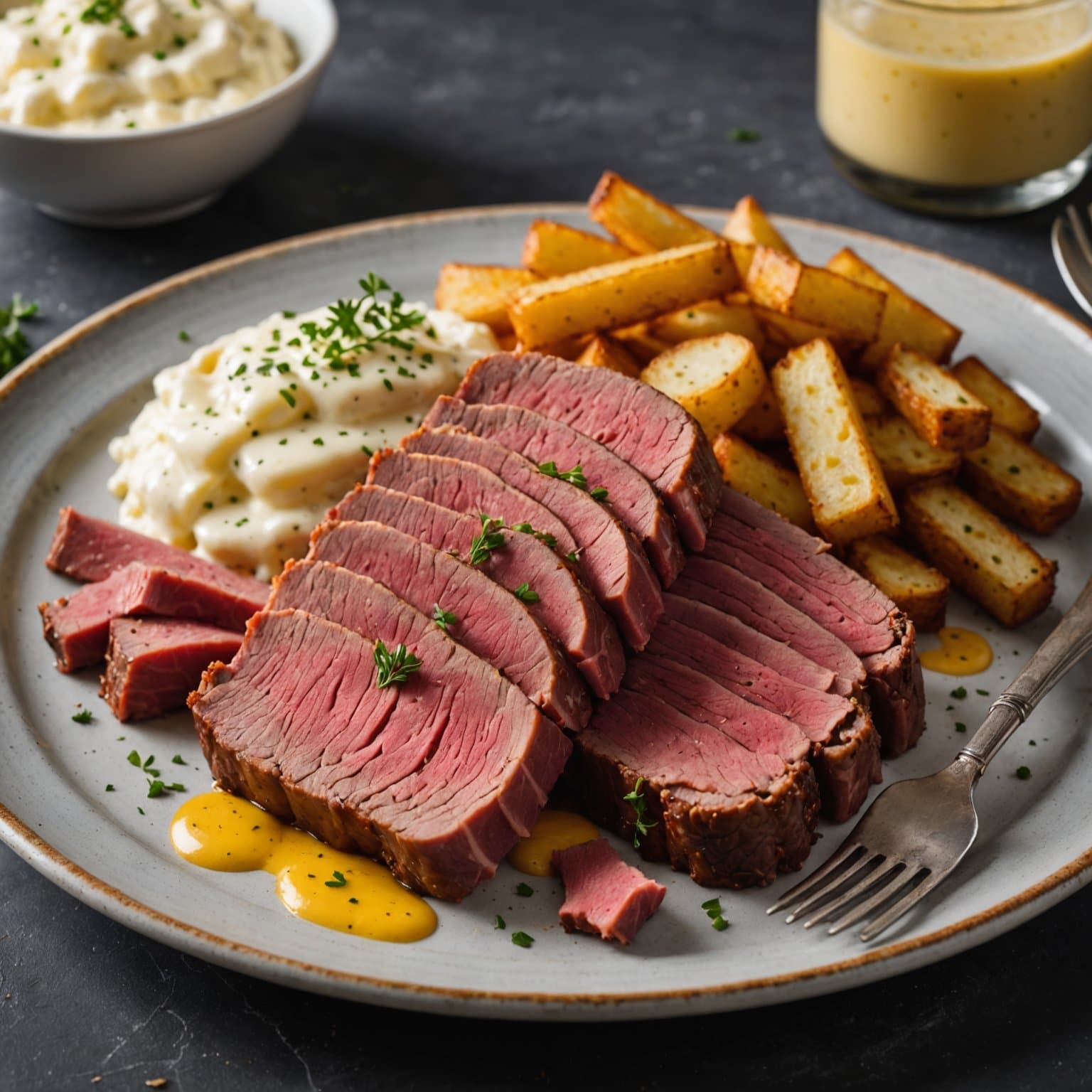 Corned Beef med horseradish-sennepssaus