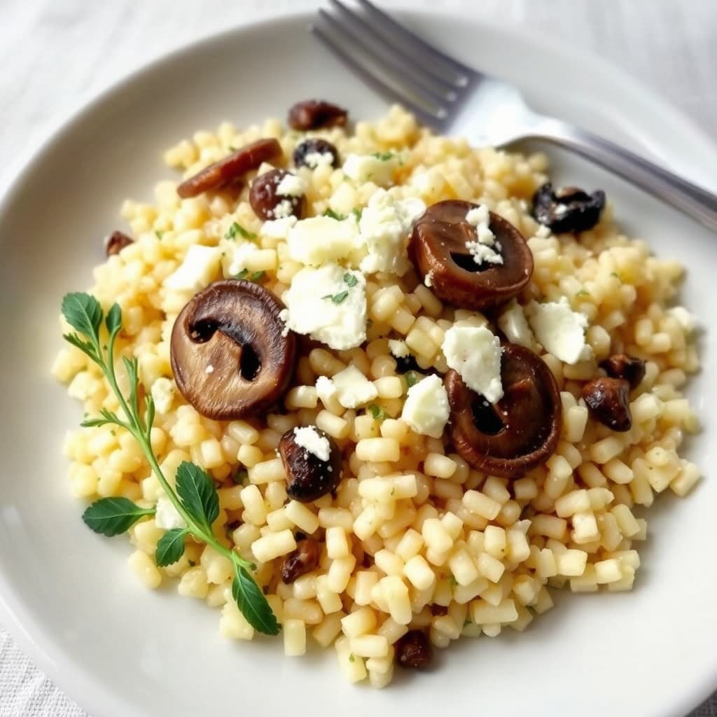 Couscousrisotto med ville sopp og pecorinoost