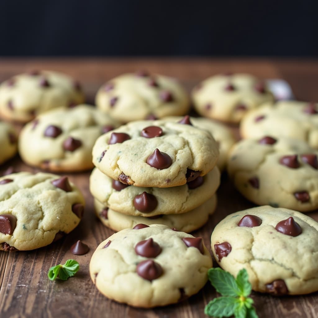 Creme de Menthe sjokoladekjeks med sjokoladeknapper