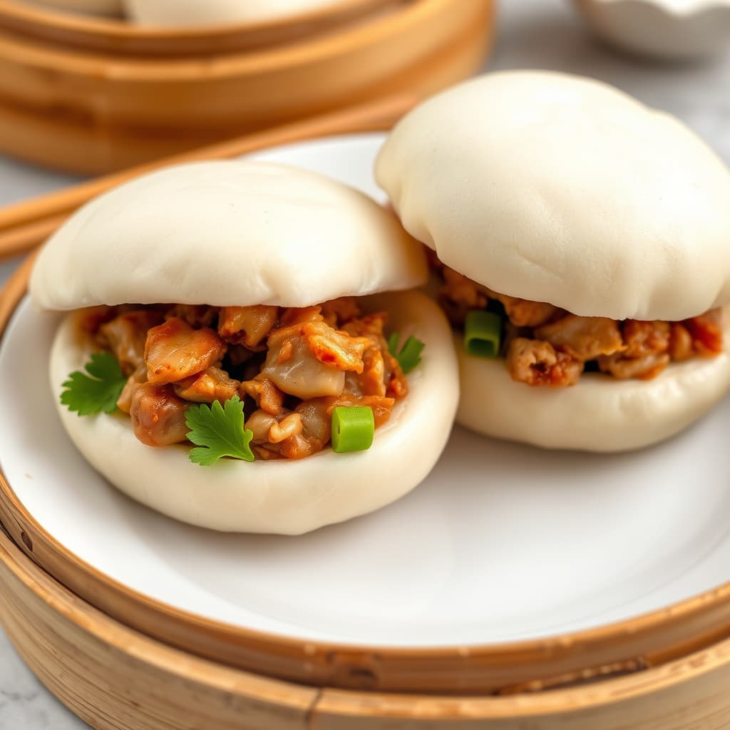 Dampede svinekjøtt Bao-boller