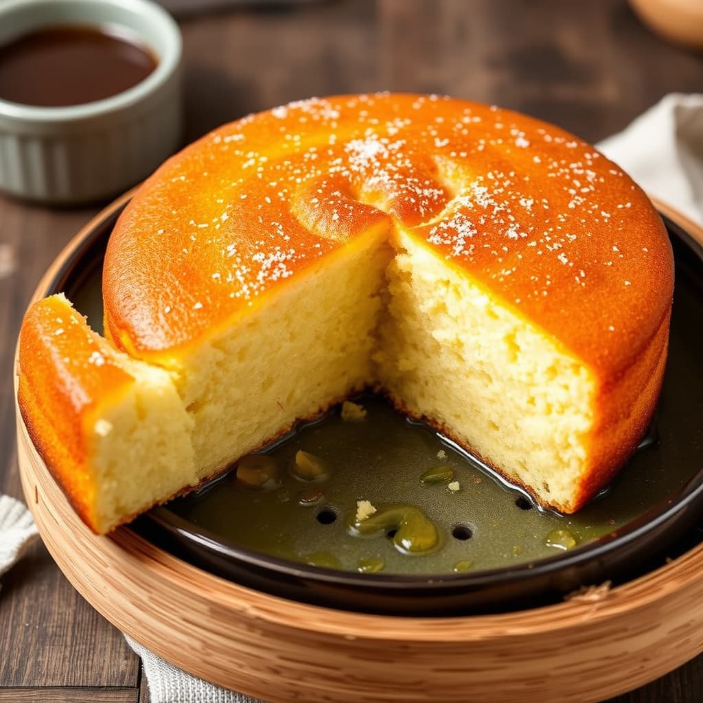 Dampet gyllensirup-spongekake