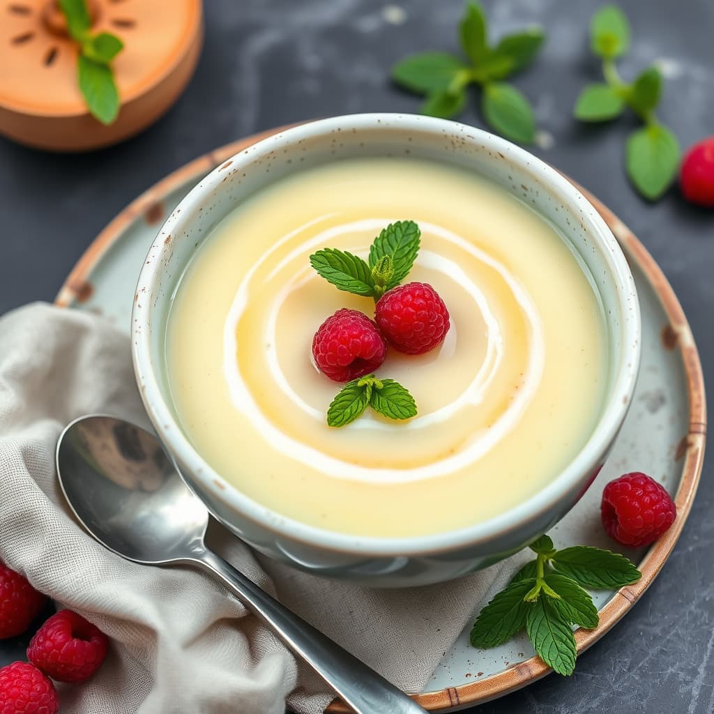 Dampet melon- og bringebærsuppe