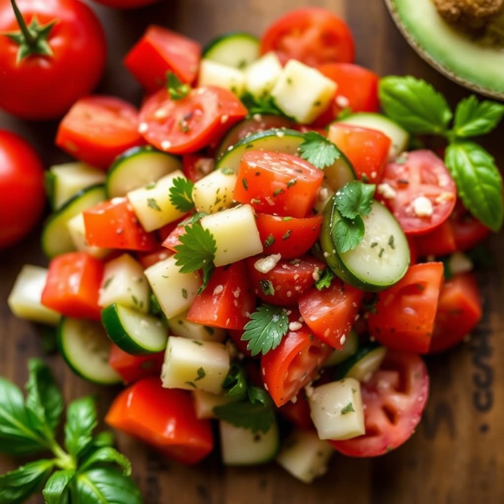 Daves tomat- og agurksalat