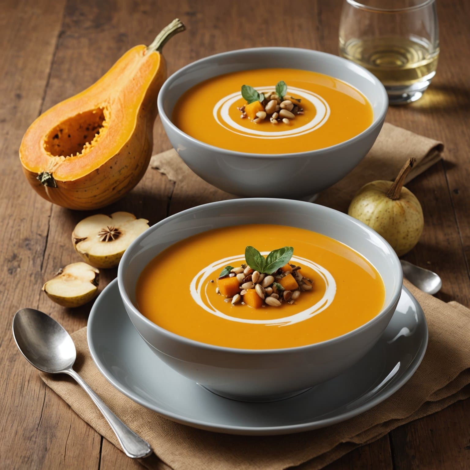 Deborah Madisons ovnsbakte gresskar-, pære- og ingwersuppe