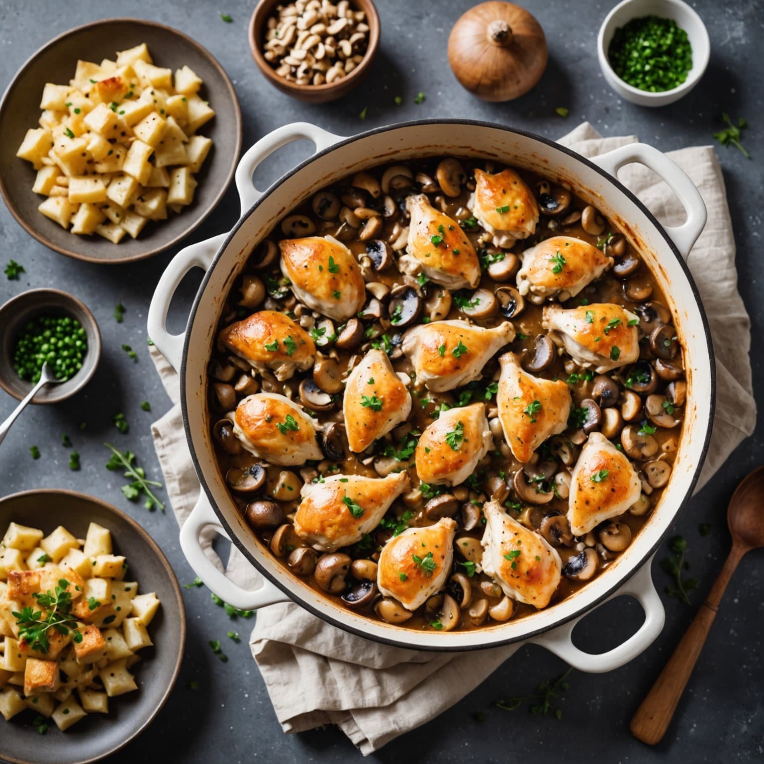 Deilig kylling- og soppgryte