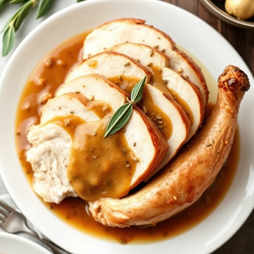 Dekonstruert julekylling med salviesaus