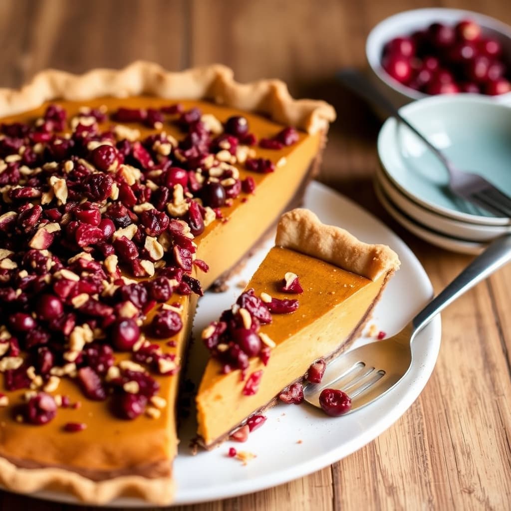 Den ultimate gresskarpai med sprøtt tranebær-topping