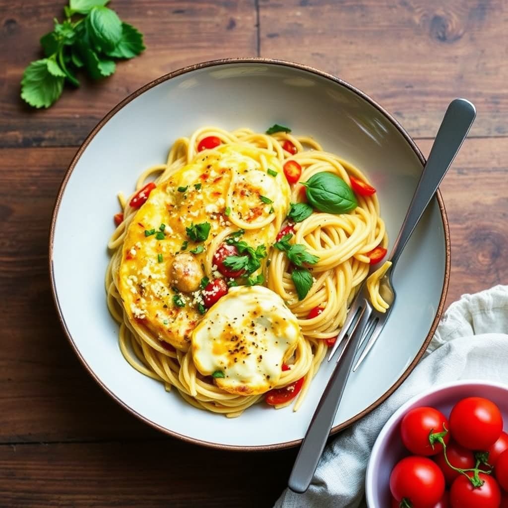 Deviled frittata og himmelsk angel hair pasta