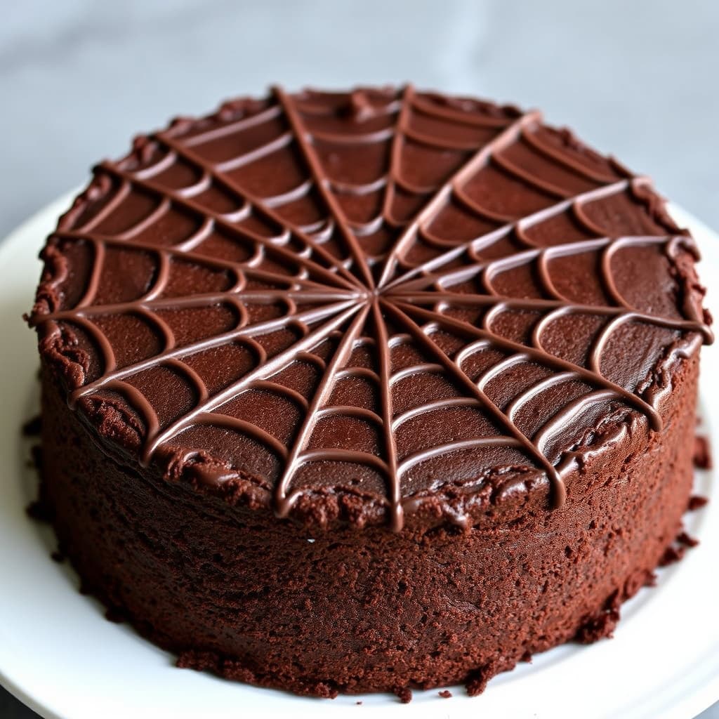 Djevelens kake med sjokoladespindelvev