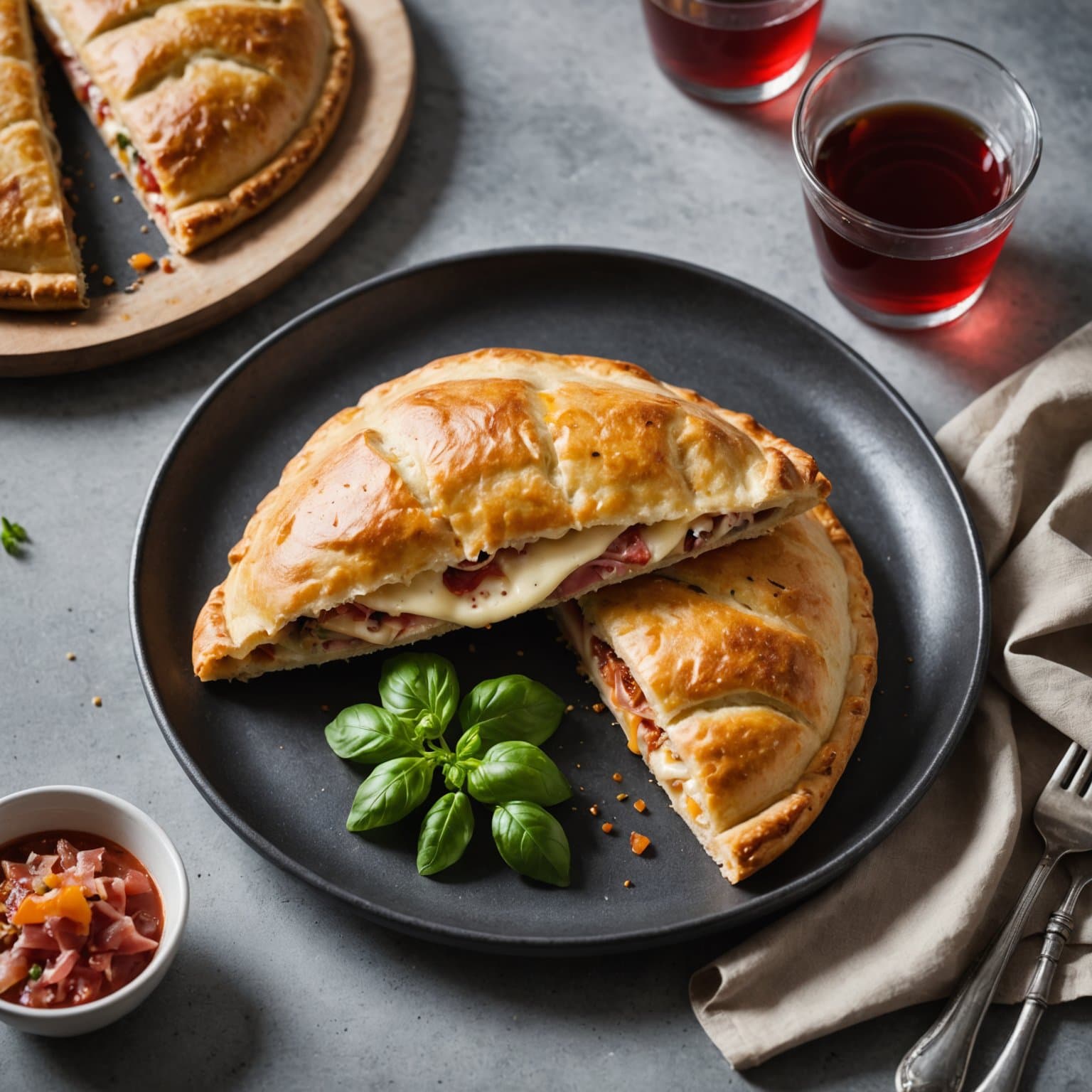 Dobbel ost og prosciutto calzone