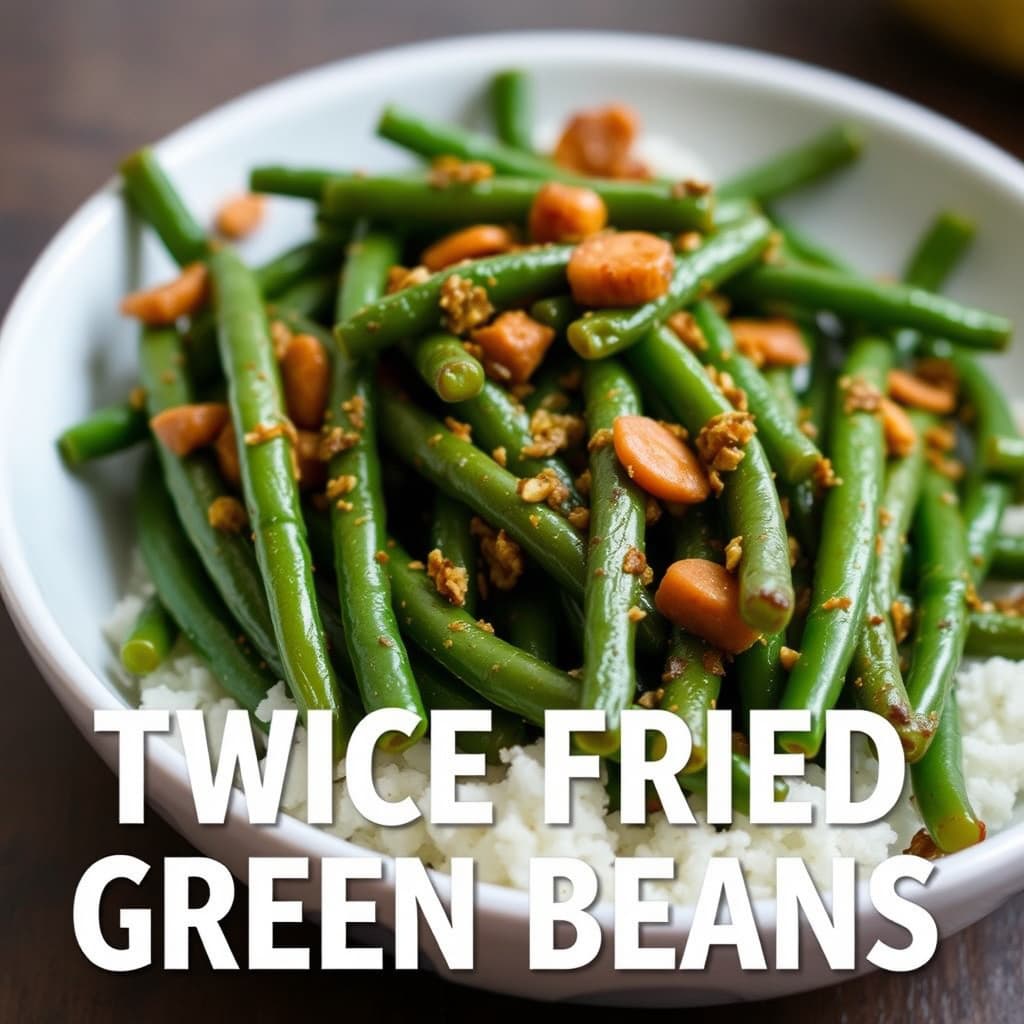 Dobbelstekt grønne bønner