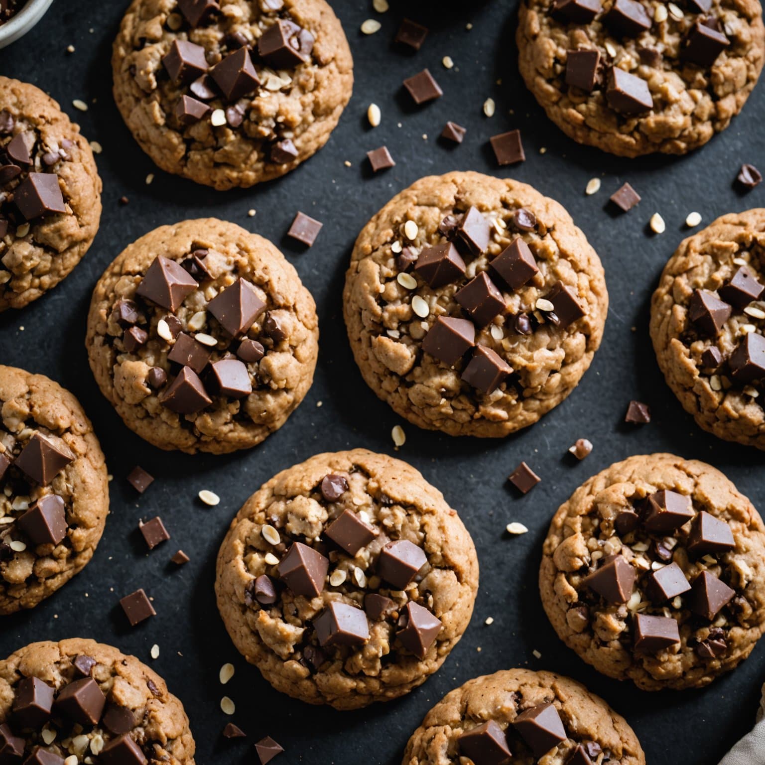 Dobbeltsjokolade havrekjeks med sjokoladebiter