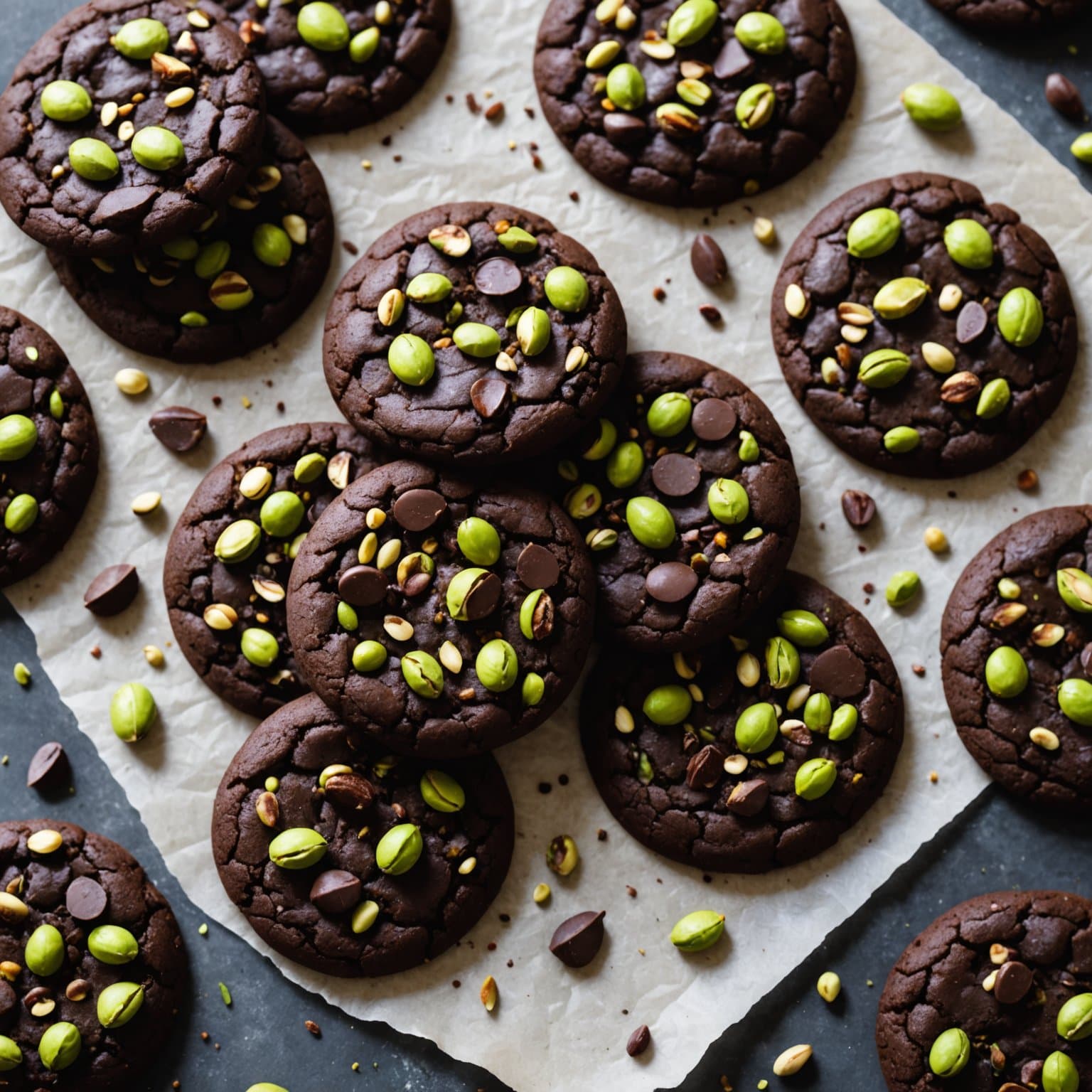 Dobbeltsjokolade- og pistasjkaker