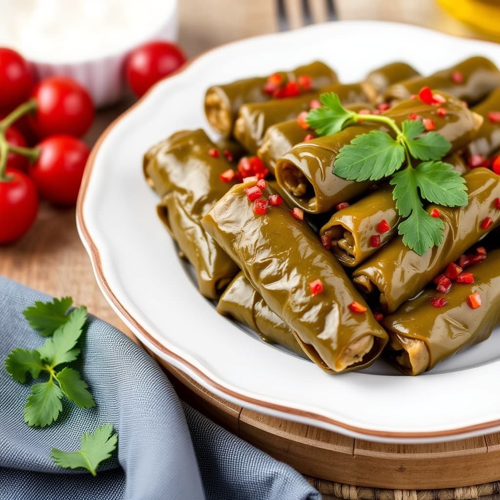 Dolmades: Fylte drueblader