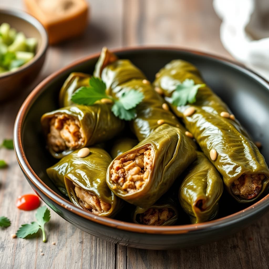 Dolmades: Fylte vinblader