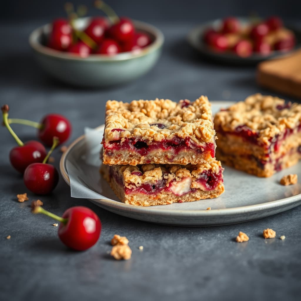 Double-Cherry Streusel Bars