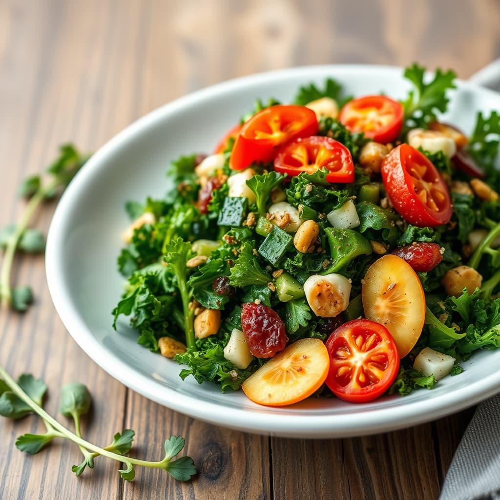 Drapskål med grønnkål og salat