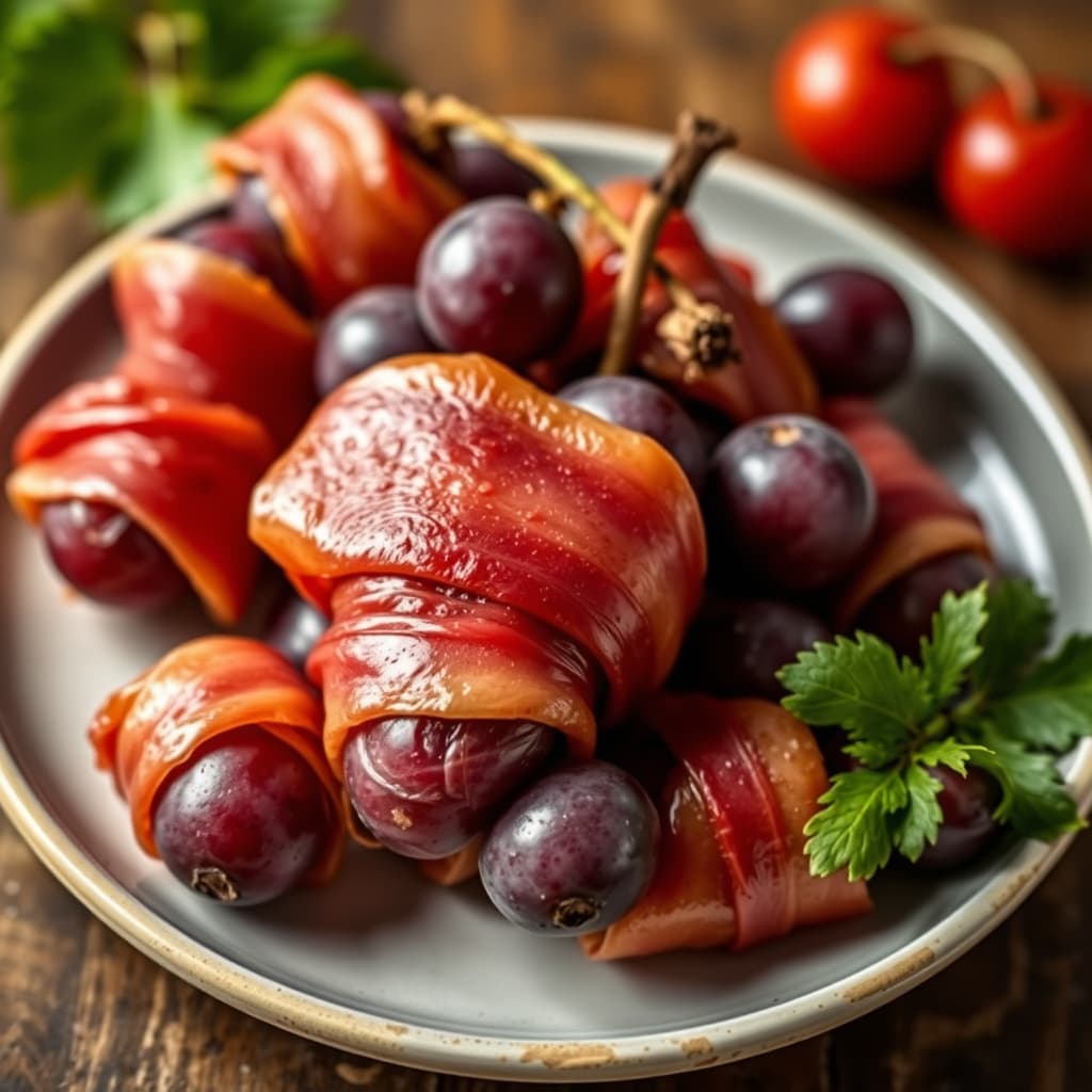 Druer innpakket i prosciutto