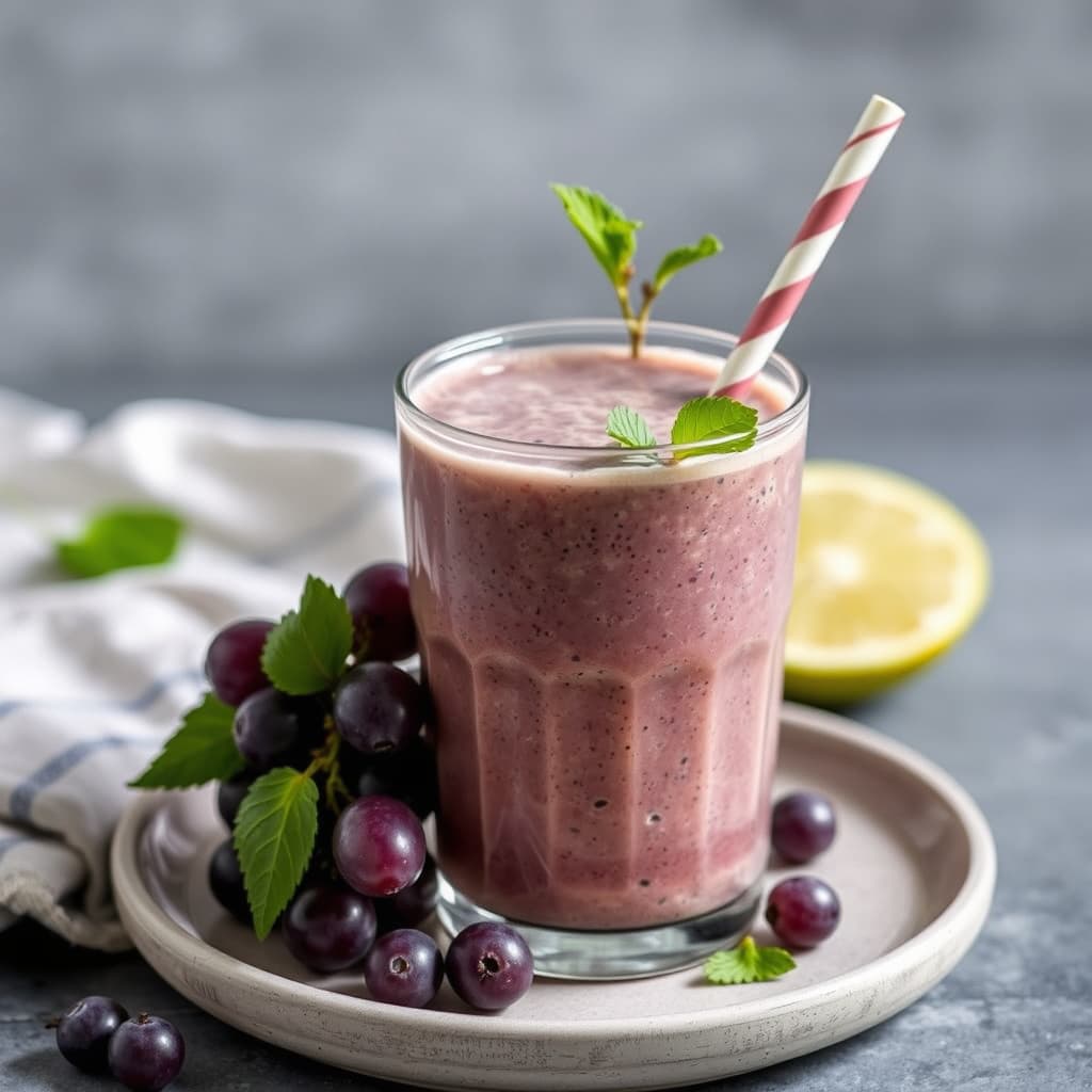 Druer- og grønn te-smoothie