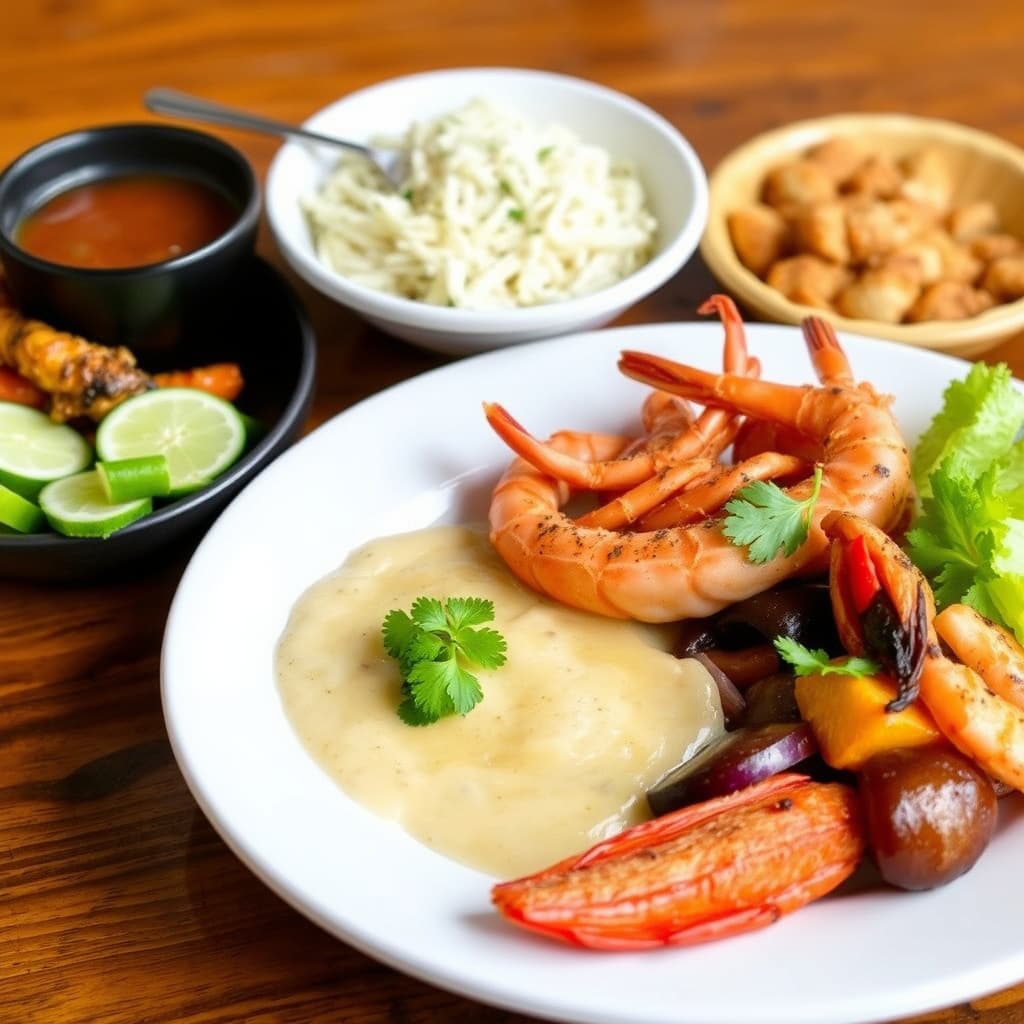 Dukes Waikiki Seafood Luau Plate