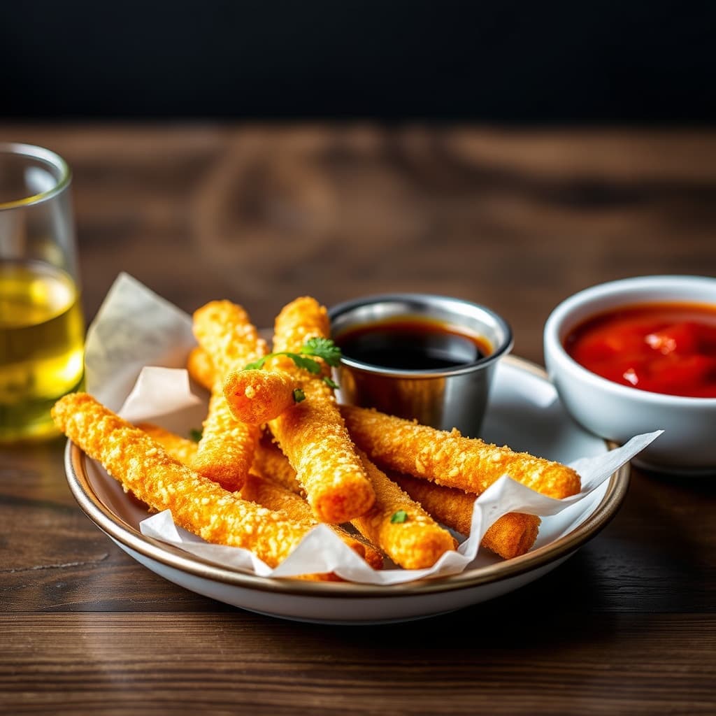 Dypstekte safran- og parmesanstenger