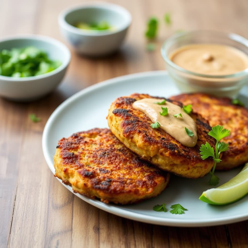 Ecuadorianske potetkaker med peanøttsaus