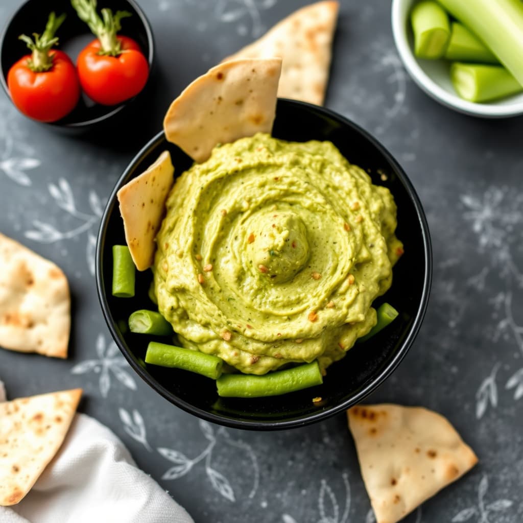 Edamame-dip med pitachips