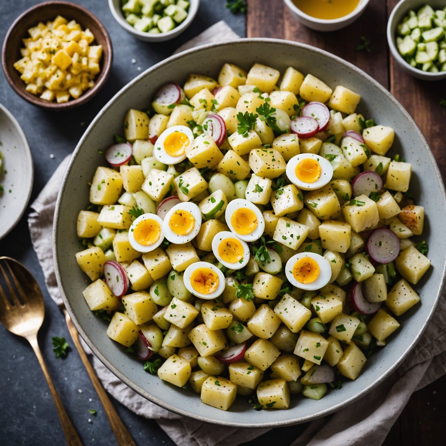 Egg- og potetsalat med sylteagurk