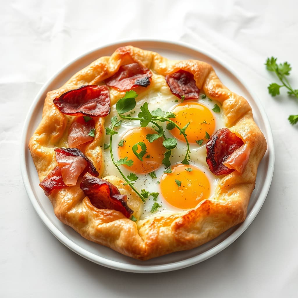 Egg, potet og parmaskinke pai