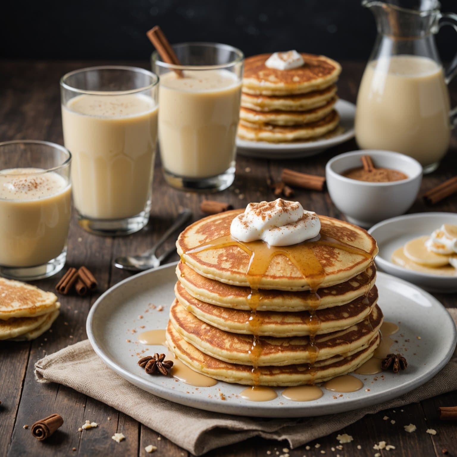 Eggepannekaker med eggeplomme og melk