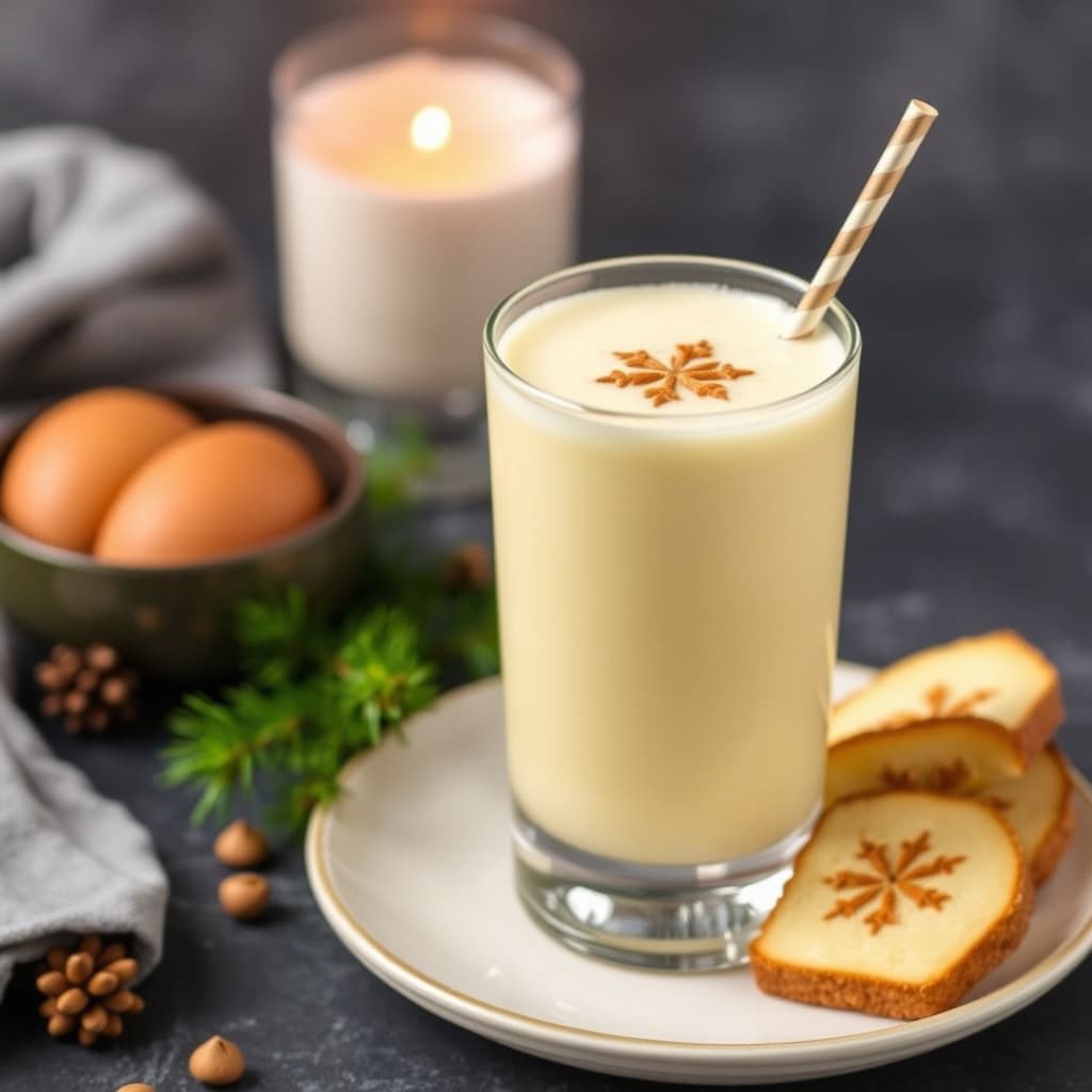 Eggeplomme- og melkebasert juledrikk