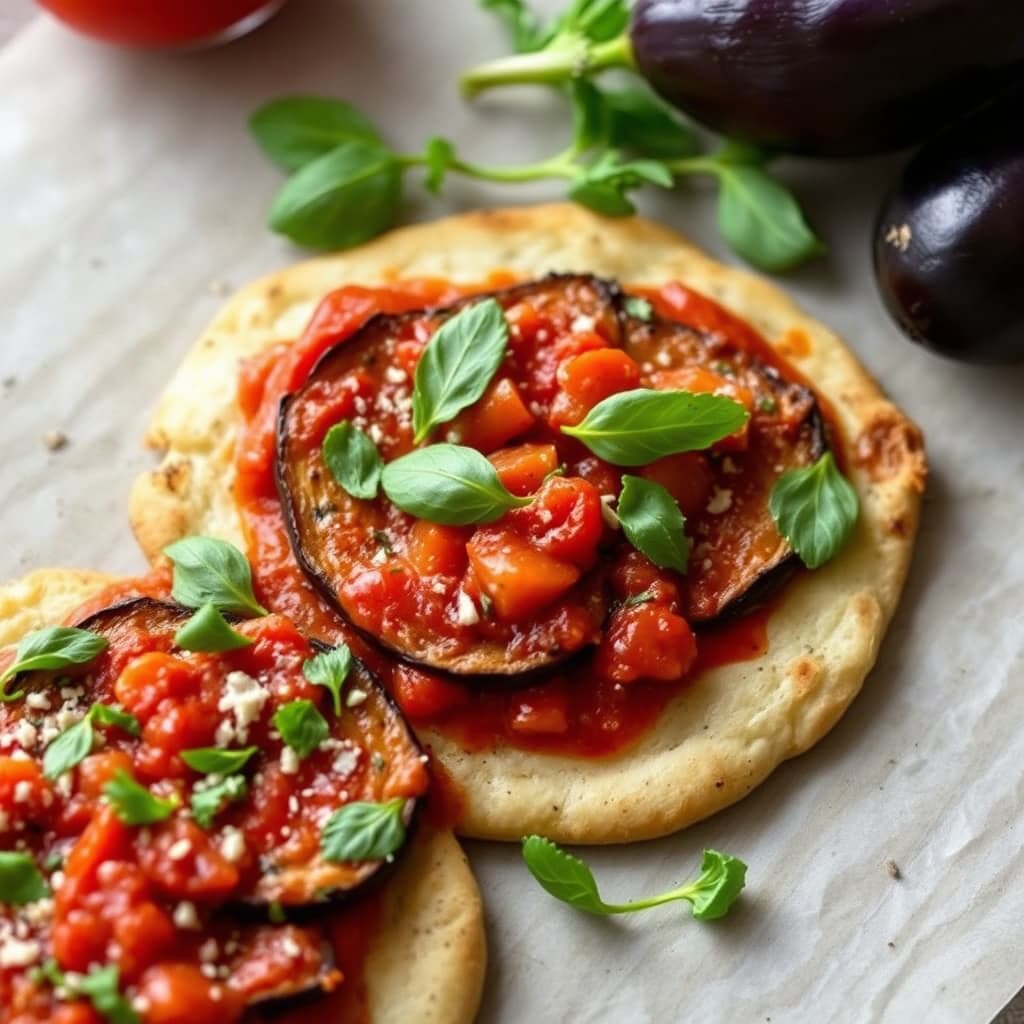 Eggplant Marinara Flatbread