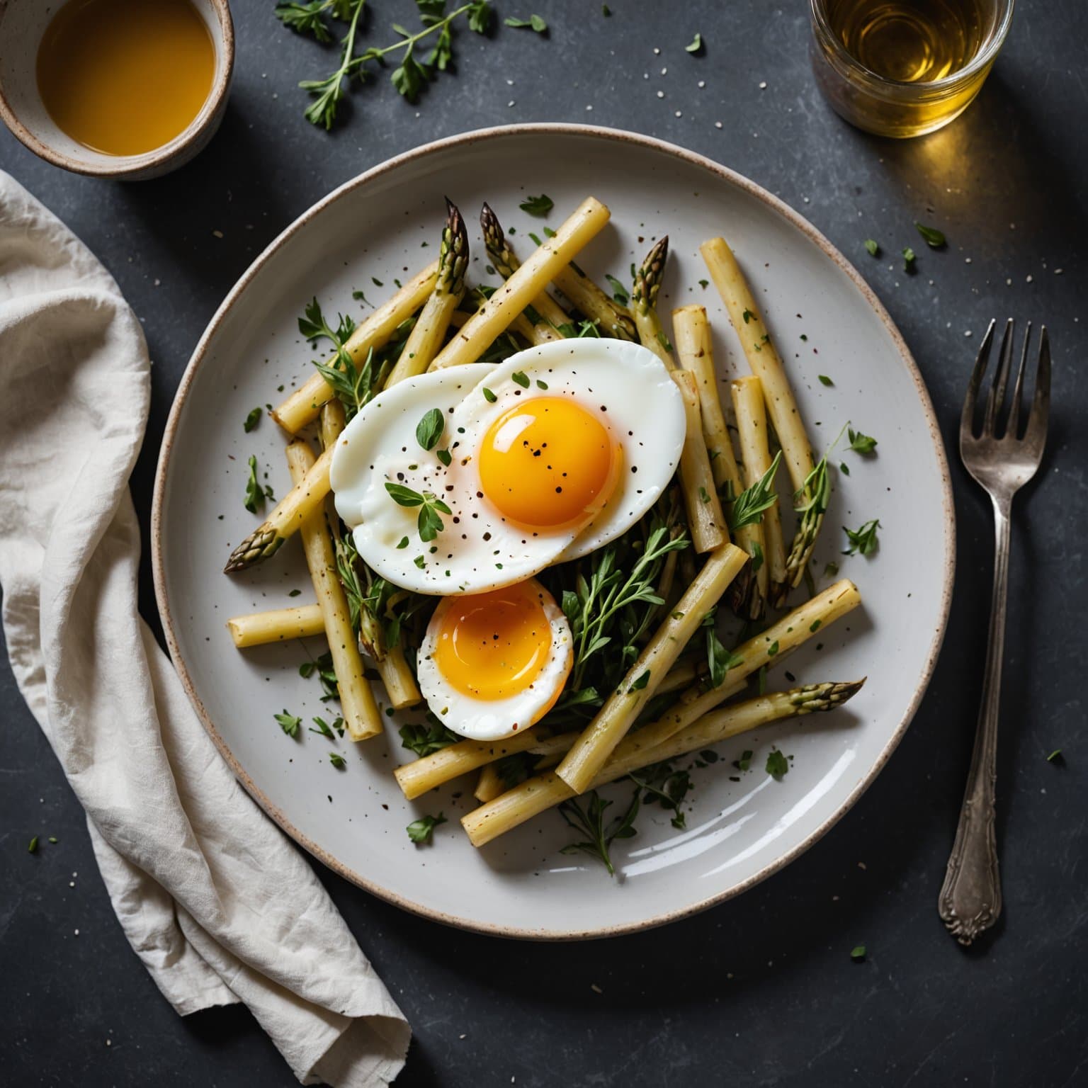 Eggs Strapazzate del Giardino med hvit asparges