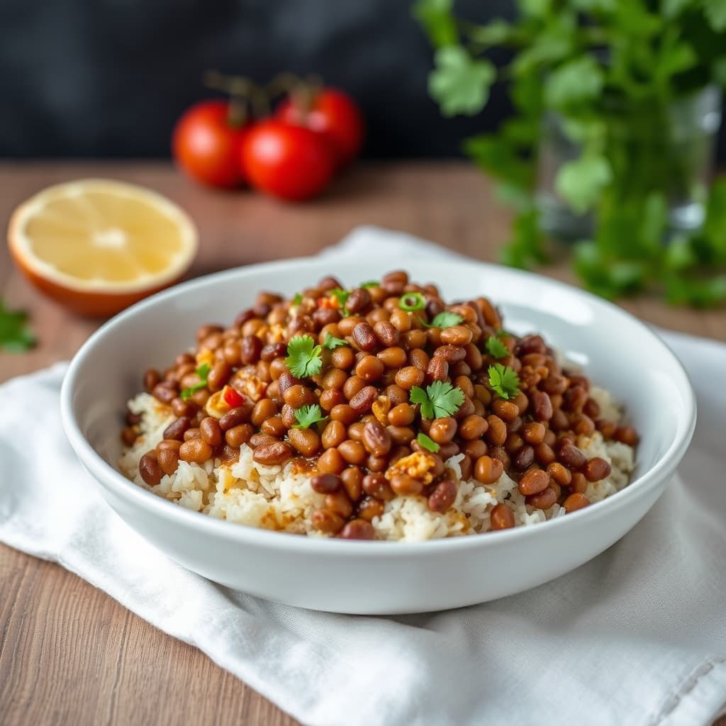 Egyptisk linser og ris (Koushry)