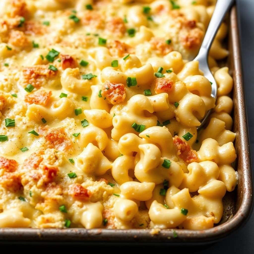 Ekstra sprøtt stekepanne-mac and cheese