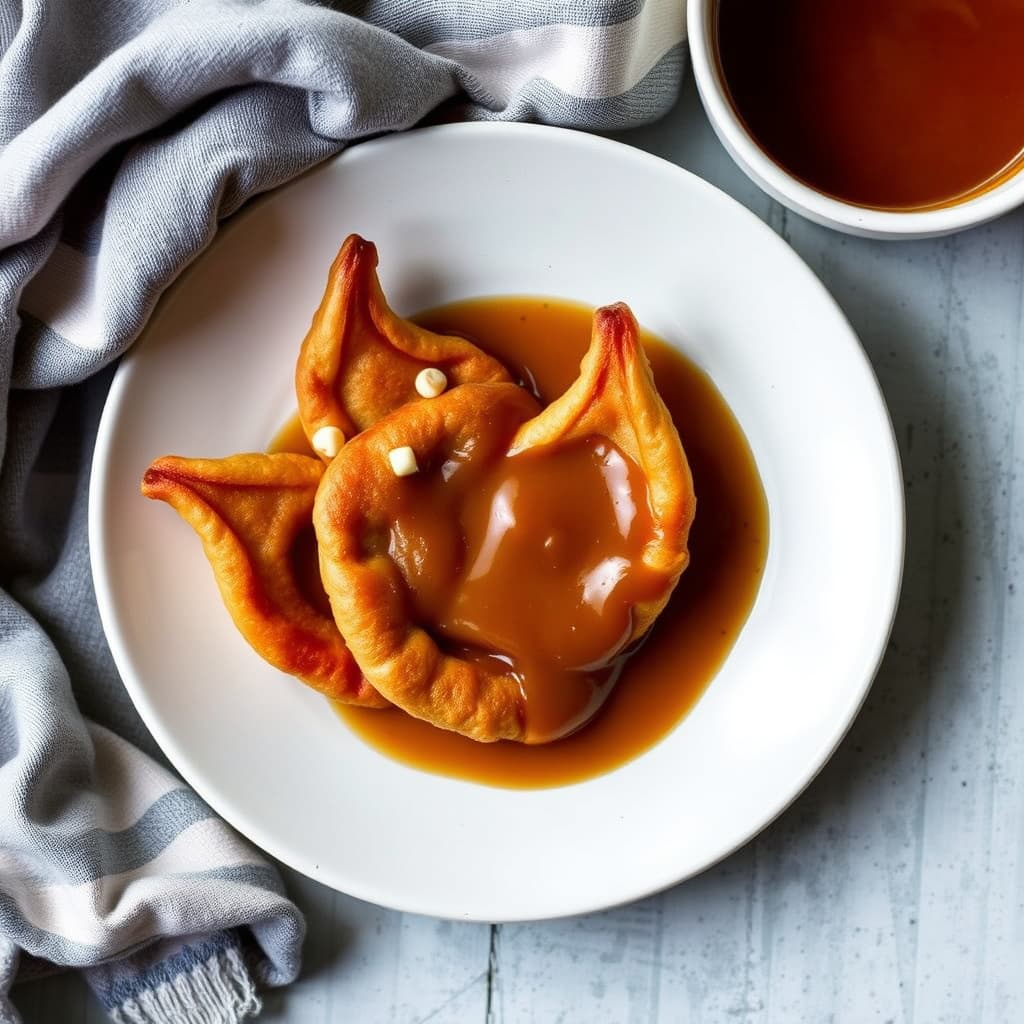 Elefantører med varm karamellsaus til dipping