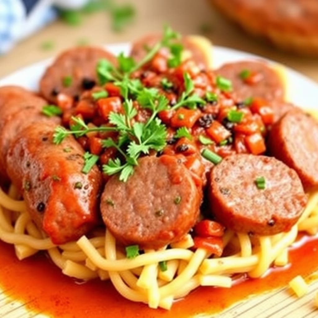 En enkel hjemmelaget landskinkjøttpølse