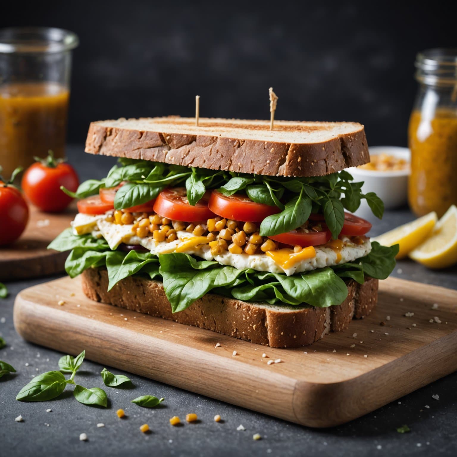 En enkel vegetarisk sandwich